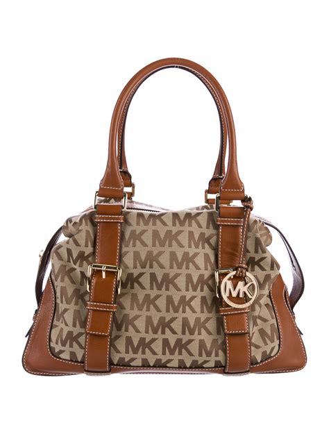 white monogram michael kors satchel|Michael Kors purses black.